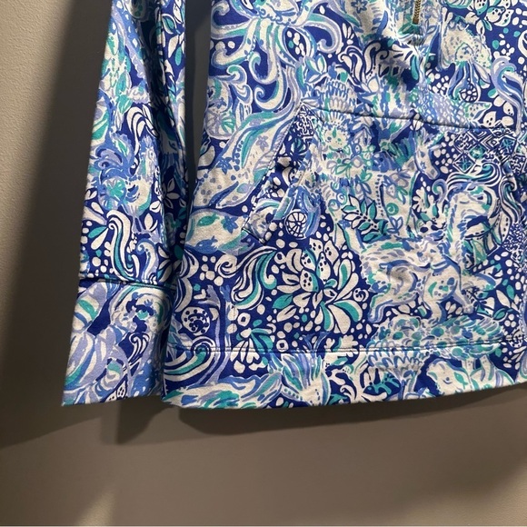 Lilly Pulitzer UPF50+ Skipper popover in Royal Purple 60 Animals Blue XXS NWOT - Picture 9 of 14